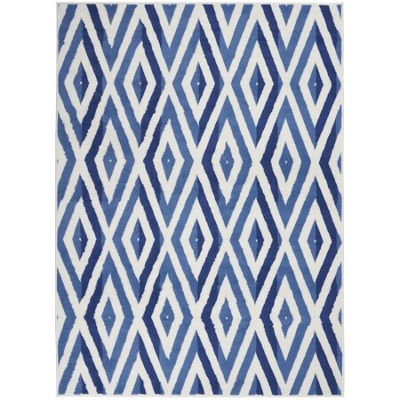 Palacedesigns 5 x 7 ft. Ivory & Blue Diamond Area Rug PA3657656